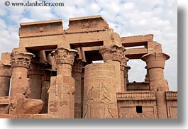 africa, columns, egypt, egyptian, horizontal, kom ombo temple, photograph