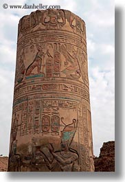 africa, columns, egypt, egyptian, kom ombo temple, vertical, photograph