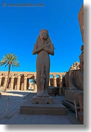 africa, egypt, karnak temple, luxor, pillars, statues, vertical, photograph