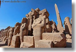 africa, egypt, horizontal, karnak temple, luxor, obelisk, statues, photograph