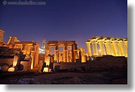 africa, egypt, horizontal, luxor, nite, pillars, temples, photograph