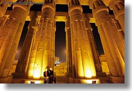 africa, egypt, horizontal, luxor, nite, pillars, temples, photograph
