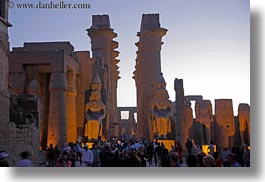 africa, crowds, dusk, egypt, horizontal, luxor, pillars, slow exposure, temples, photograph
