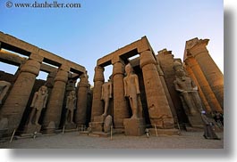africa, egypt, horizontal, luxor, men, pillars, statues, temples, photograph