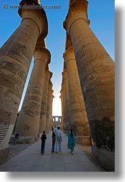 africa, egypt, luxor, pillars, temples, upview, vertical, photograph