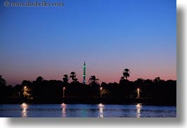 africa, dusk, egypt, horizontal, mosques, palm trees, photograph