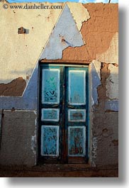 africa, blues, doors, egypt, nubian village, vertical, photograph