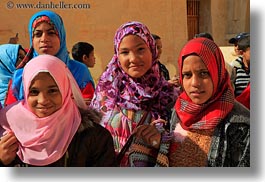 africa, arab, egypt, girls, horizontal, temple queen hatshepsut, photograph