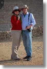 africa, cameras, carla, carla henry, clothes, couples, egypt, emotions, hats, henry, people, pyramids, smiles, sunglasses, tourists, vertical, wt people, photograph