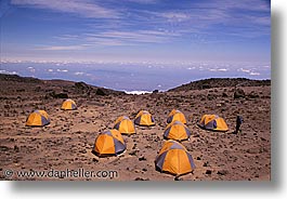 africa, horizontal, kilimanjaro, mountains, tanzania, tents, photograph