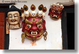 artifacts, asia, asian, bhutan, buddhist, budh, clothes, horizontal, masks, religious, style, photograph