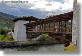 asia, asian, bhutan, bridge, buddhist, clouds, emotions, horizontal, nature, people, religious, rivers, smiles, style, water, womens, photograph