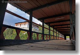 asia, asian, bhutan, bridge, buddhist, dzong, horizontal, religious, rinpung, style, photograph