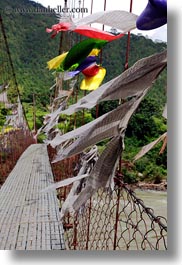 asia, asian, bhutan, bridge, buddhist, flags, prayer flags, prayers, religious, style, vertical, photograph