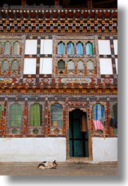 asia, bhutan, buildings, ornate, vertical, photograph