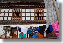 asia, bhutan, buildings, horizontal, laundry, ornate, photograph