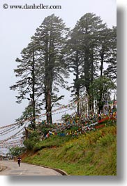 asia, asian, bhutan, buddhist, dochula pass, foggy, religious, roads, style, vertical, photograph