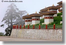asia, asian, bhutan, buddhist, dochula pass, horizontal, mini, religious, stupas, style, photograph