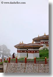 asia, asian, bhutan, buddhist, dochula pass, mini, religious, stupas, style, vertical, photograph