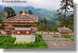 asia, asian, bhutan, buddhist, dochula pass, horizontal, mini, religious, stupas, style, photograph