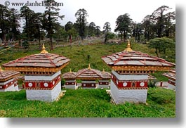 asia, asian, bhutan, buddhist, dochula pass, horizontal, mini, religious, stupas, style, photograph