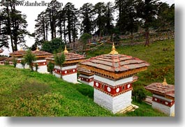 asia, asian, bhutan, buddhist, dochula pass, horizontal, mini, religious, stupas, style, photograph