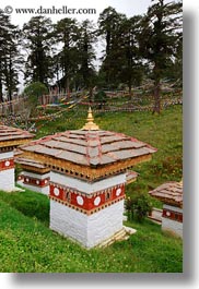 asia, asian, bhutan, buddhist, dochula pass, mini, religious, stupas, style, vertical, photograph