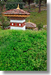 asia, asian, bhutan, buddhist, dochula pass, mini, religious, stupas, style, vertical, photograph