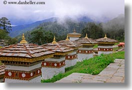 asia, asian, bhutan, buddhist, dochula pass, horizontal, mini, religious, stupas, style, photograph
