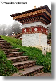asia, asian, bhutan, buddhist, dochula pass, mini, religious, stupas, style, vertical, photograph