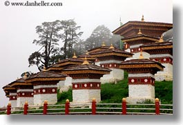 asia, asian, bhutan, buddhist, dochula pass, horizontal, mini, religious, stupas, style, photograph