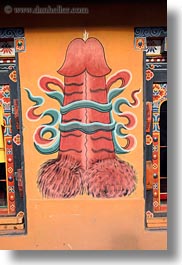 arts, asia, bhutan, frescoes, paintings, penis, vertical, photograph