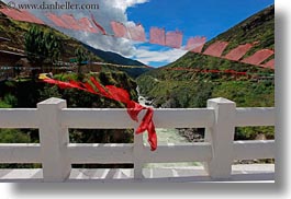 asia, bhutan, buddhist, flags, horizontal, landscapes, prayer flags, prayers, religious, rivers, photograph