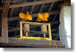 asia, bhutan, fans, horizontal, lobeysa village, spinning, wheels, photograph