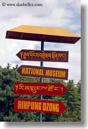 asia, asian, bhutan, directional, language, signs, vertical, photograph