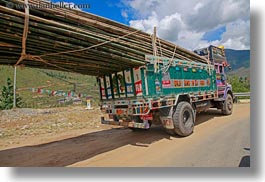 asia, bhutan, goods, horizontal, luck, trucks, photograph