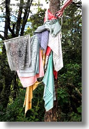 asia, asian, bhutan, buddhist, flags, old, prayer flags, prayers, religious, style, vertical, photograph