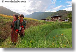 asia, asian, bhutan, childrens, clothes, costumes, emotions, girls, horizontal, lobeysa, people, smiles, style, photograph