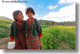 asia, asian, bhutan, childrens, clothes, costumes, emotions, girls, horizontal, lobeysa, people, smiles, style, photograph
