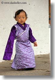 asia, asian, bhutan, childrens, clothes, costumes, girls, people, purple, style, toddlers, vertical, photograph
