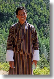 asia, asian, bhutan, bhutanese, clothes, emotions, gho, men, people, robes, smiles, style, traditional, vertical, photograph