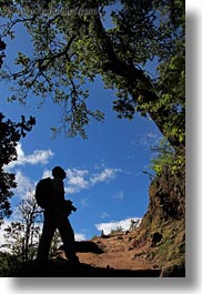 asia, bhutan, cameras, hikers, men, people, silhouettes, vertical, photograph