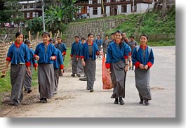 asia, bhutan, blues, colors, girls, high, horizontal, people, school, womens, photograph