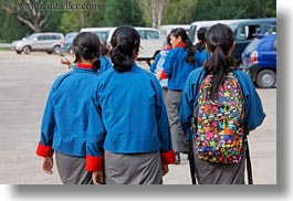 asia, bhutan, blues, colors, girls, high, horizontal, people, school, womens, photograph