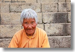 asia, bhutan, colors, horizontal, old, people, senior citizen, womens, yellow, photograph