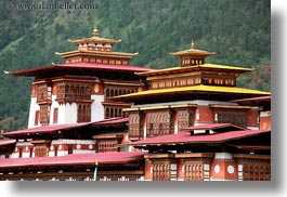 asia, asian, bhutan, buddhist, dzong, horizontal, people, punakha dzong, religious, roofs, temples, photograph