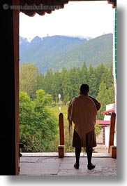 asia, asian, bhutan, buddhist, clothes, dressings, gho, men, people, punakha dzong, religious, robes, temples, vertical, photograph