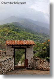 asia, asian, bhutan, buddhist, clouds, dzong, gates, nature, religious, rinpung dzong, sky, style, vertical, photograph