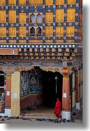 asia, asian, bhutan, buddhist, clothes, monks, people, religious, rinpung dzong, robes, shoes, style, vertical, photograph