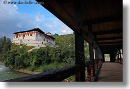 asia, asian, bhutan, buddhist, clouds, dzong, horizontal, nature, religious, rinpung, rinpung dzong, rivers, sky, style, water, photograph